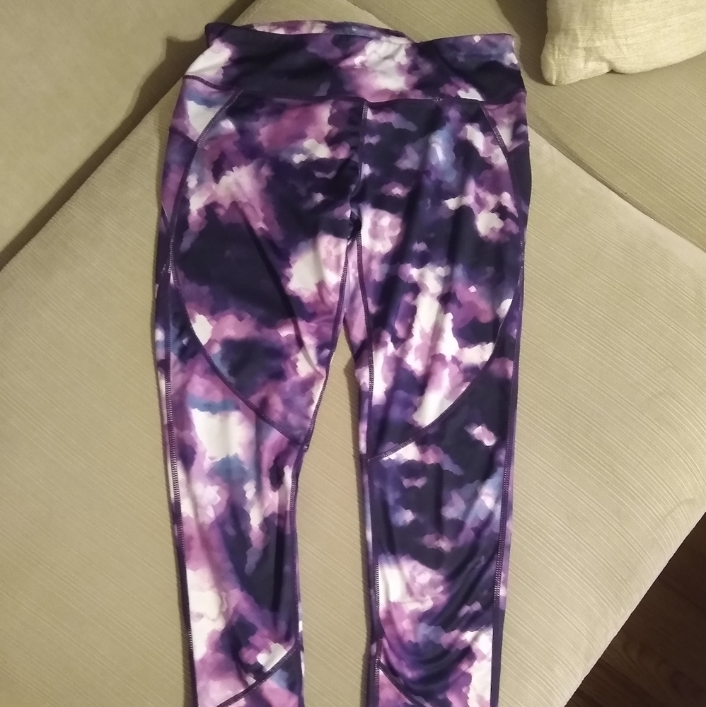 Purple full length workout leggings